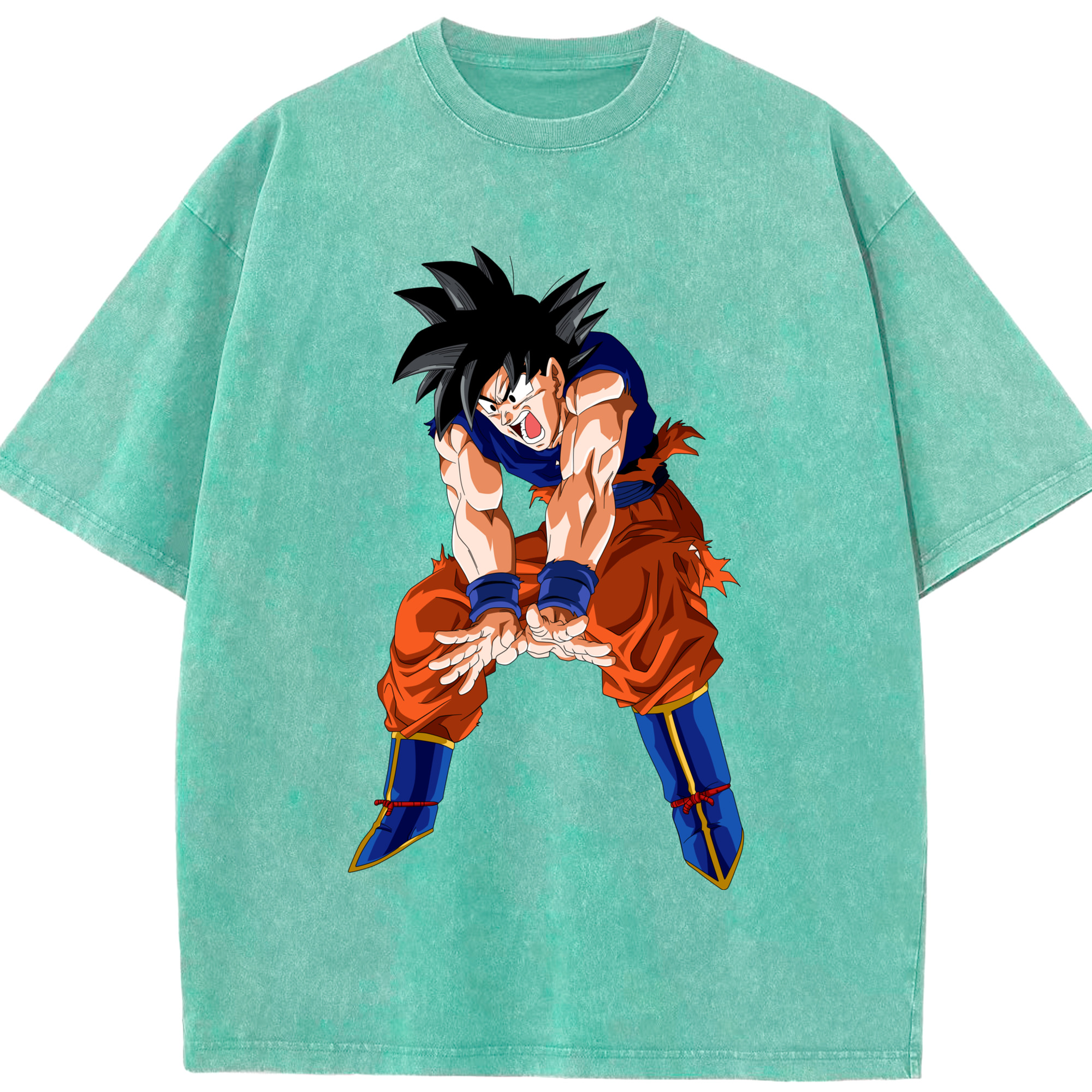 （画像用） ドラゴンボール 孫悟空（そん ごくう）Son Goku カカロット DRAGON BALL Kakarotto 綿100% ヴィンテージ風 半袖Tシャツ（フロントプリント）